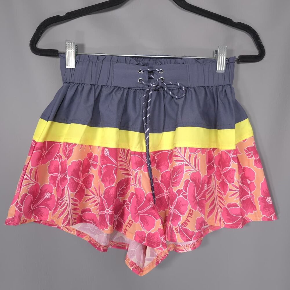 ANTHROPOLOGIE CELANDINE Women's New XS Flirty Surf Trunks Multi Floral High Rise